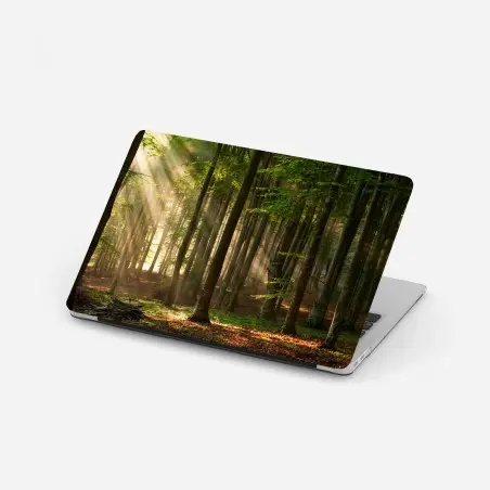 Sticker pour ordinateur portable forêt enchantée au lever du soleil – Wallnifity®