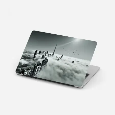 Sticker pour ordinateur portable Dubaï dans la brume urbaine – Wallnifity®