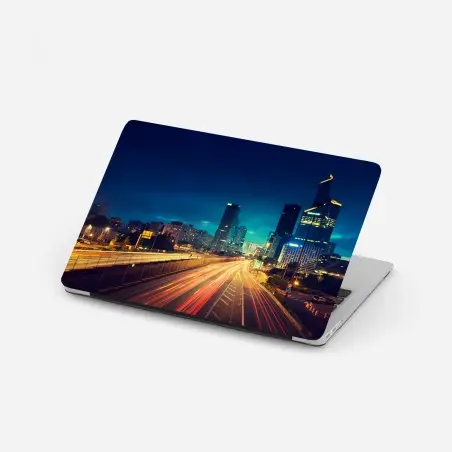 Sticker pour ordinateur portable crépuscule urbain à La Défense – Wallnifity®