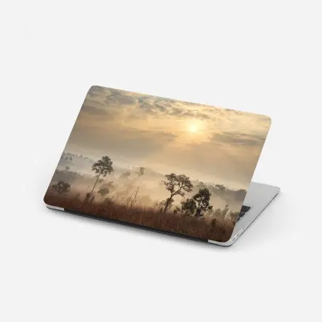 Sticker pour ordinateur portable brume dorée sur la savane de Thaïlande – Wallnifity®