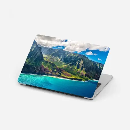 Sticker pour ordinateur portable panorama côtier de Na Pali, Kauai – Wallnifity®