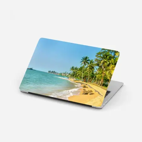 Sticker pour ordinateur portable côte tropicale sous les palmiers – Wallnifity®