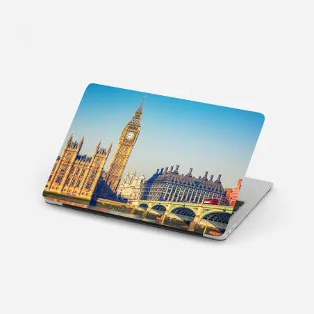 Sticker pour ordinateur portable vue iconique de Big Ben et du pont de Westminster – Wallnifity®