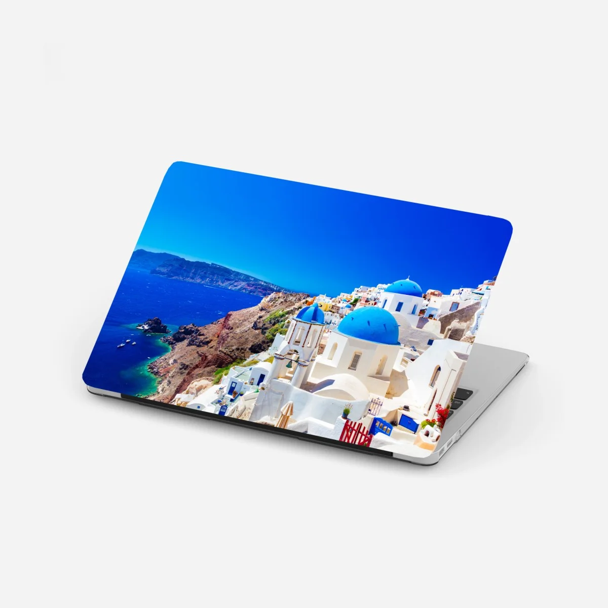 Sticker pour ordinateur portable village aux dômes bleus de Santorin – Wallnifity® Sticker pour ordinateur portable village aux dômes bleus de Santorin – Wallnifity®