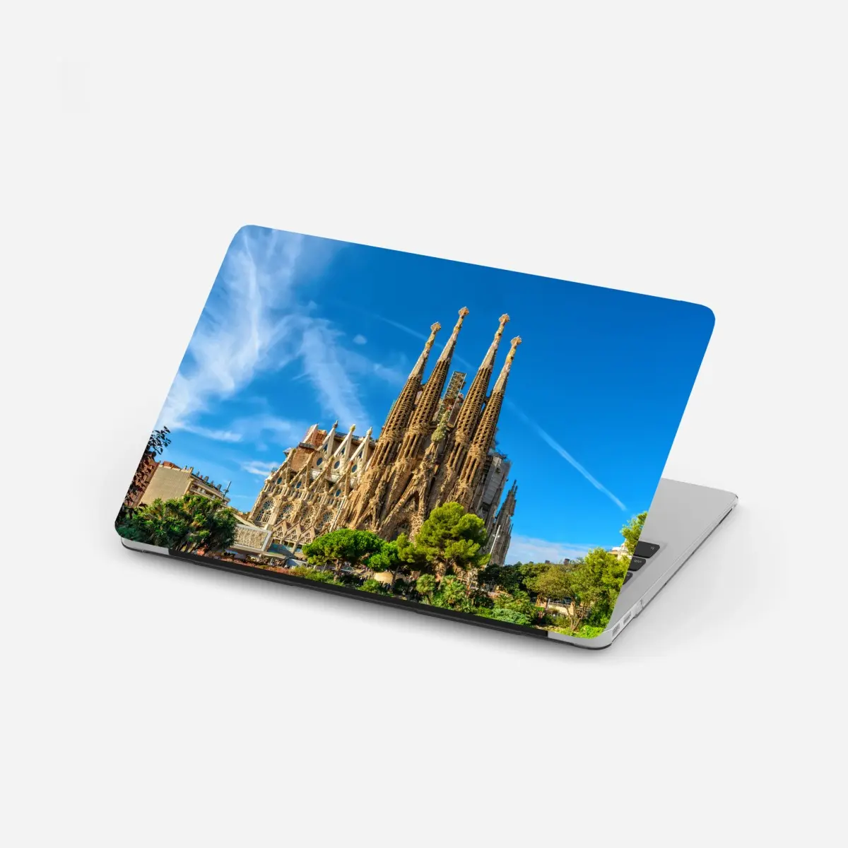Sticker pour ordinateur portable vue iconique de la Sagrada Família – Wallnifity®