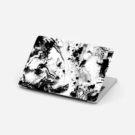 Sticker pour ordinateur portable marbrure d'encre noir et blanc – Wallnifity®