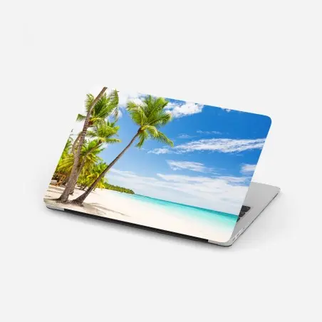 Sticker pour ordinateur portable oasis de palmiers à Punta Cana – Wallnifity®