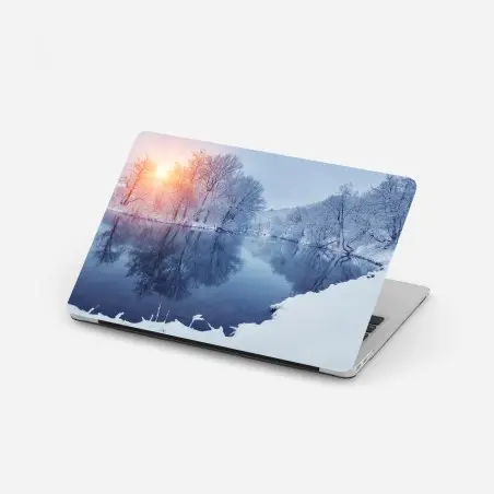 Sticker pour ordinateur portable reflets d'hiver au coucher du soleil – Wallnifity®