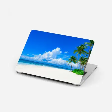 Sticker pour ordinateur portable évasion tropicale plage de sable blanc – Wallnifity®