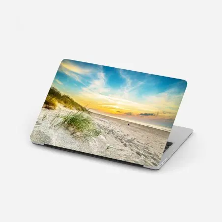Sticker pour ordinateur portable coucher de soleil sur la plage et dunes – Wallnifity®