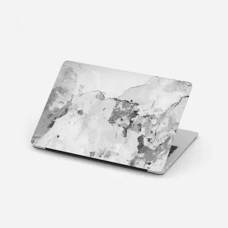 Sticker pour ordinateur portable texture murale écaillée en noir et blanc – Wallnifity®