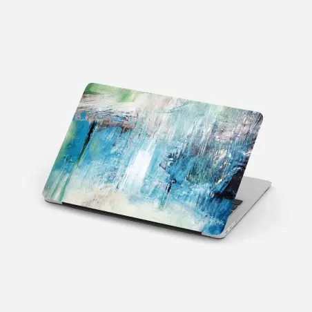 Sticker pour ordinateur portable paysage abstrait d'eaux bleues – Wallnifity®