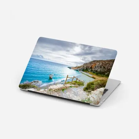 Sticker pour ordinateur portable crique sauvage et mer turquoise – Wallnifity®