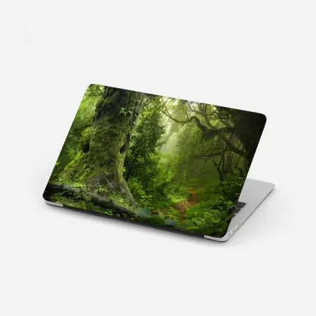 Sticker pour ordinateur portable forêt enchantée au lever de brume – Wallnifity®
