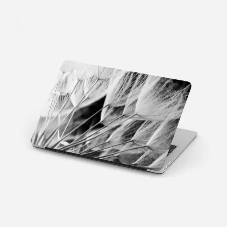 Sticker pour ordinateur portable plumes de pissenlit en noir et blanc – Wallnifity®