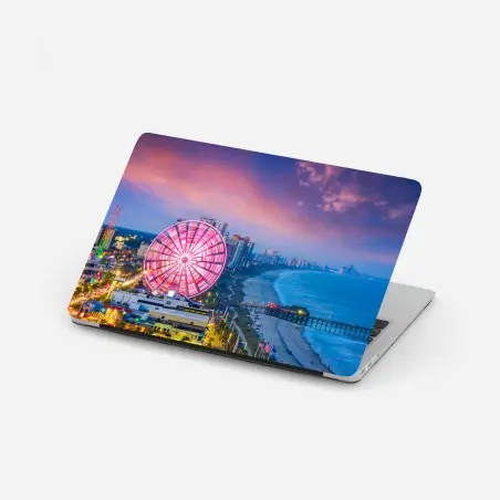 Sticker pour ordinateur portable coucher de soleil sur la grande roue de Myrtle Beach – Wallnifity®