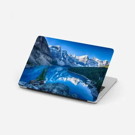 Sticker pour ordinateur portable lac alpin aux eaux turquoise et sommets enneigés – Wallnifity®