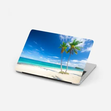 Sticker pour ordinateur portable plage tropicale aux palmiers – Wallnifity®