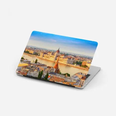 Sticker pour ordinateur portable vue panoramique sur le parlement de Budapest et le Danube – Wallnifity®