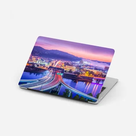 Sticker pour ordinateur portable ligne d'horizon de Charleston au lever du soleil – Wallnifity®