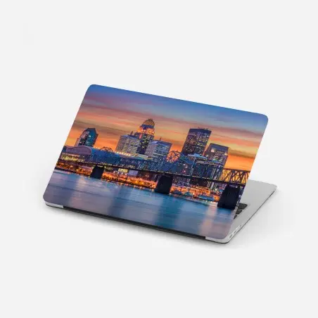 Sticker pour ordinateur portable horizon de Louisville au coucher du soleil – Wallnifity®