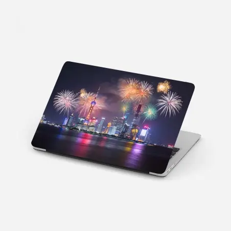 Sticker pour ordinateur portable nuit festive à Shanghai – Wallnifity®