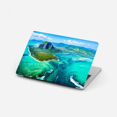 Sticker pour ordinateur portable paysage côtier d'Île Maurice – Wallnifity®