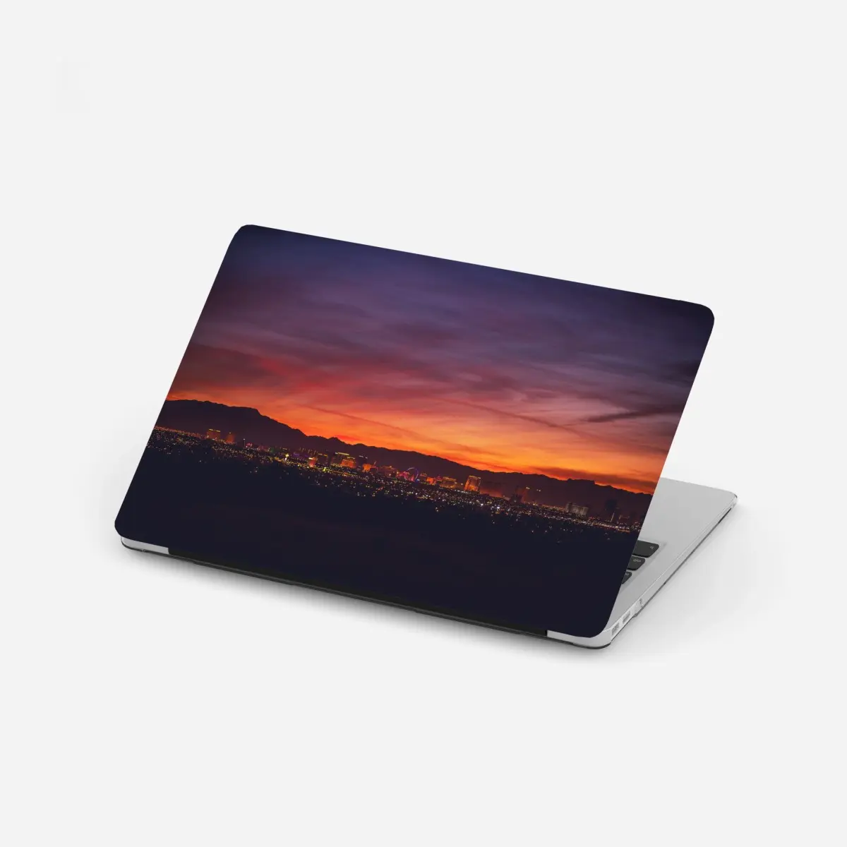 Sticker pour ordinateur portable coucher de soleil sur Las Vegas au crépuscule – Wallnifity®