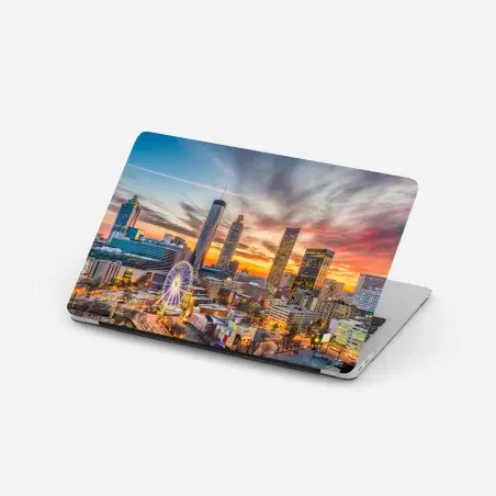 Sticker pour ordinateur portable crépuscule urbain à Atlanta – Wallnifity®