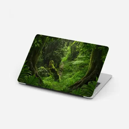 Sticker pour ordinateur portable sentier moussu dans une forêt luxuriante – Wallnifity®