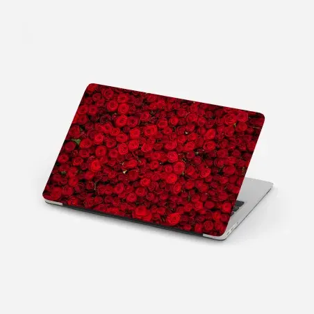 Sticker pour ordinateur portable mur de roses rouges intenses – Wallnifity®