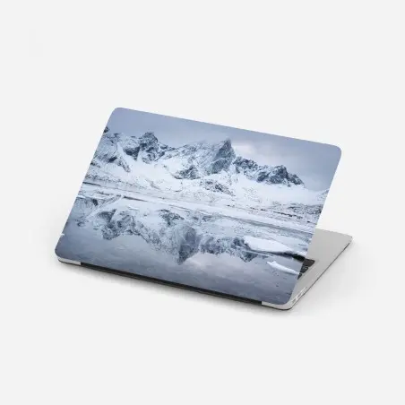 Sticker pour ordinateur portable reflets glacés du fjord norvégien – Wallnifity®