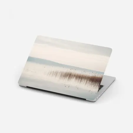 Sticker pour ordinateur portable brume sur le lac et roseaux – Wallnifity®