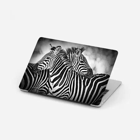 Sticker pour ordinateur portable étreinte de rayures - zèbres en noir et blanc – Wallnifity®