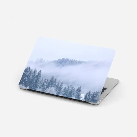 Sticker pour ordinateur portable forêt hivernale en brume, Allemagne – Wallnifity®