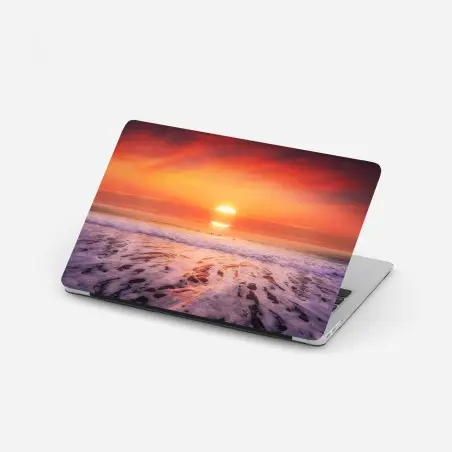 Sticker pour ordinateur portable coucher de soleil sur la plage – Wallnifity®