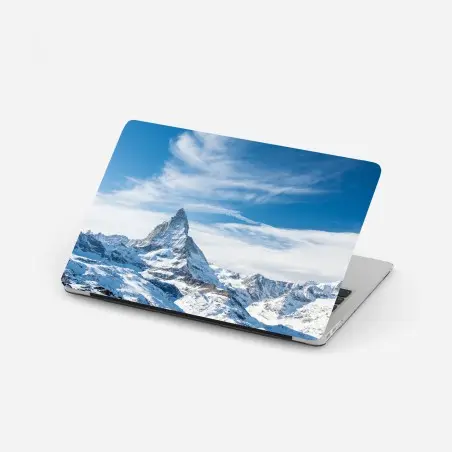 Sticker pour ordinateur portable paysage alpin du Cervin sous un ciel bleu – Wallnifity®