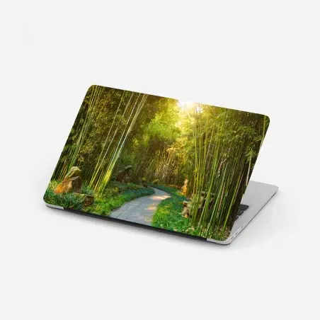 Sticker pour ordinateur portable sentier paisible dans une forêt de bambous – Wallnifity®
