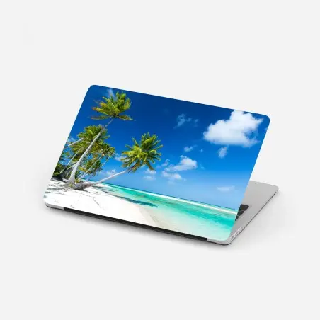 Sticker pour ordinateur portable rêve de plage tropicale aux palmiers – Wallnifity®