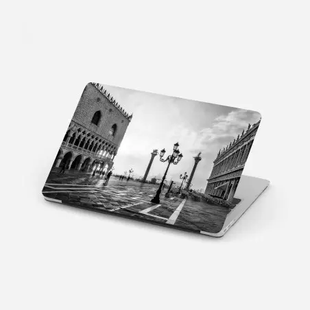Sticker pour ordinateur portable matin brumeux sur la place Saint-Marc – Wallnifity®