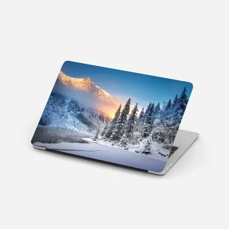 Sticker pour ordinateur portable lever de soleil sur Morskie Oko dans les Tatras enneigés – Wallnifity®