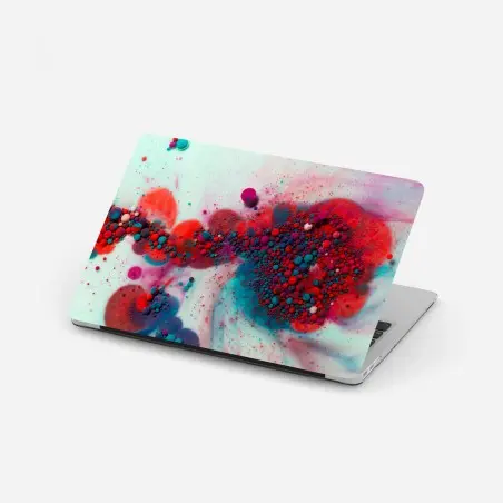 Sticker pour ordinateur portable vagues marbrées fuchsia et turquoise – Wallnifity®