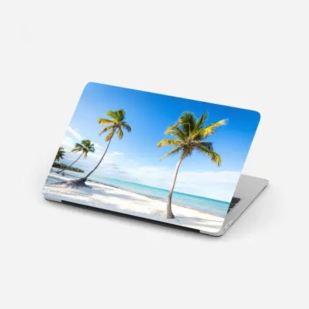 Sticker pour ordinateur portable cocotiers et mer turquoise – Wallnifity®