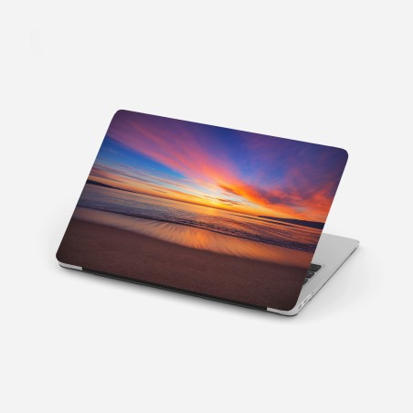 Sticker pour ordinateur portable lever de soleil vibrant sur l'horizon marin – Wallnifity®