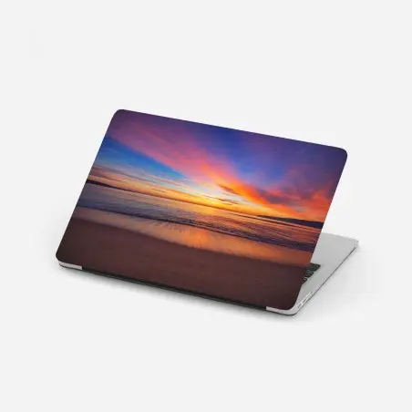 Sticker pour ordinateur portable lever de soleil vibrant sur l'horizon marin – Wallnifity®