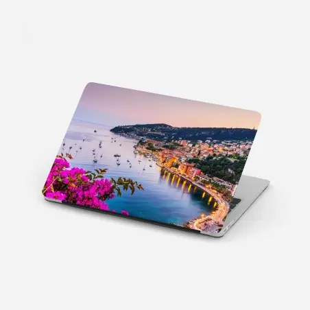 Sticker pour ordinateur portable coucher de soleil sur la baie de Villefranche-sur-Mer – Wallnifity®