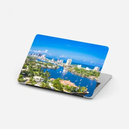 Sticker pour ordinateur portable panorama côtier de Fort Lauderdale – Wallnifity®