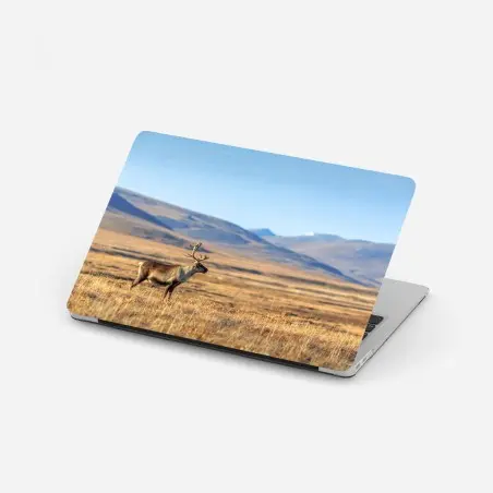 Sticker pour ordinateur portable renne solitaire dans la toundra arctique, Sibérie – Wallnifity®