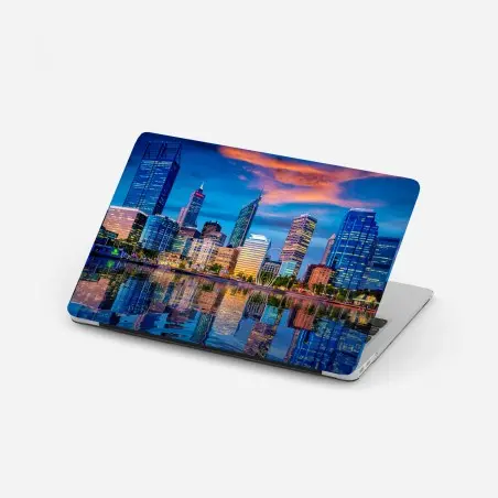 Sticker pour ordinateur portable coucher de soleil sur le panorama de Perth – Wallnifity®