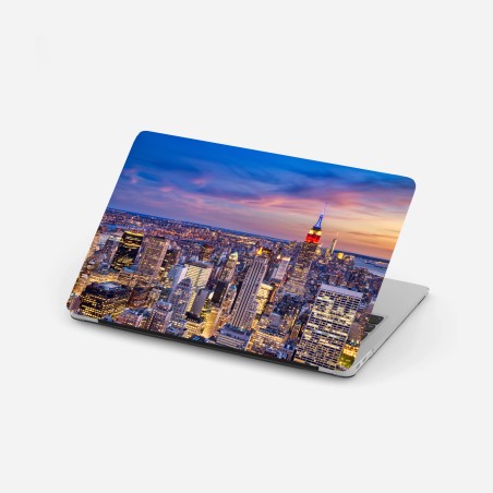 Sticker pour ordinateur portable crépuscule sur New York — Empire State Building illuminé – Wallnifity®
